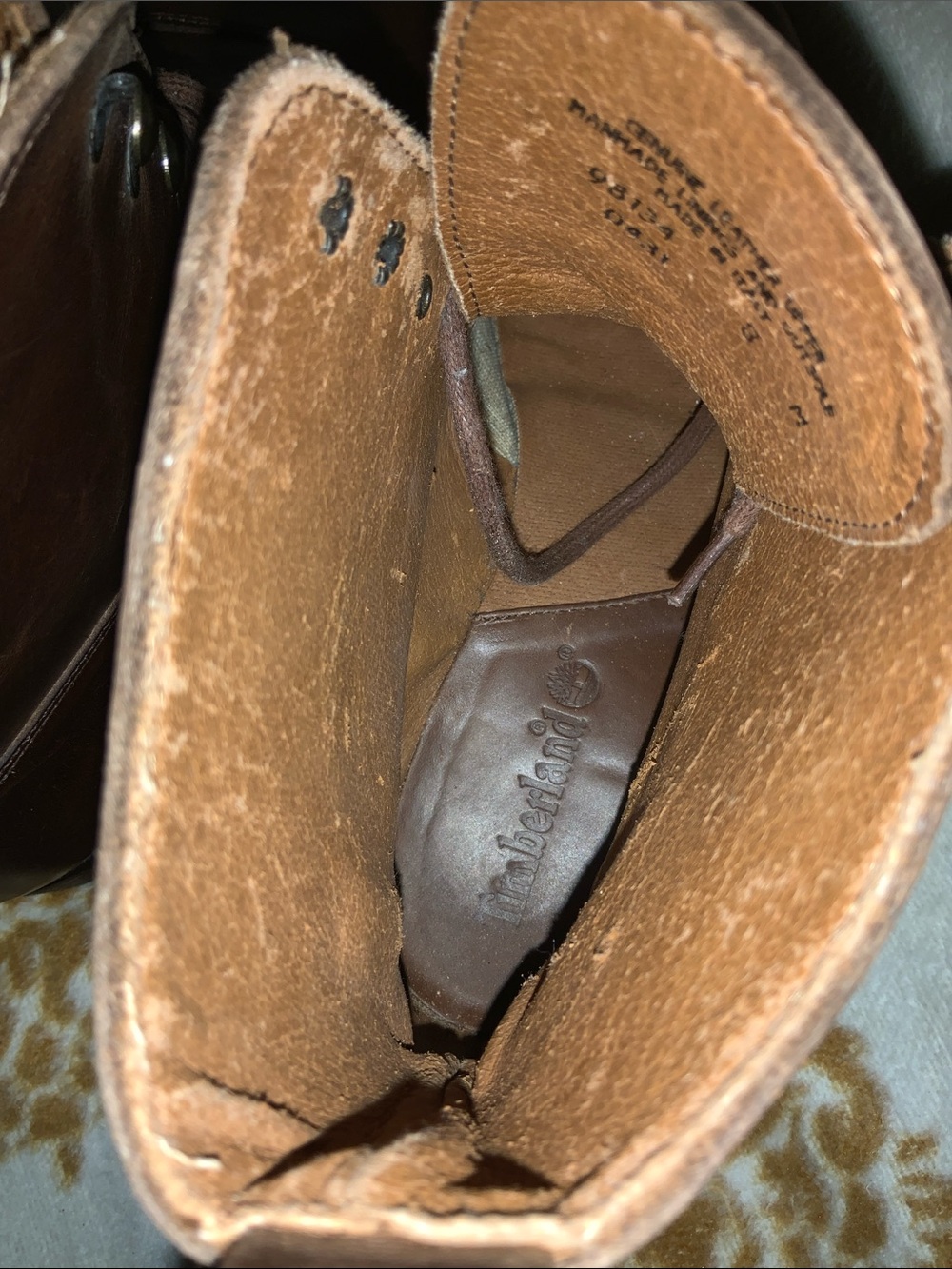 Vtg womens Brown cap toe Timberland ankle chukka boots. Sz. 8. New. Italy. - Picture 7 of 7